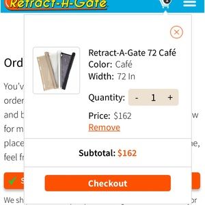 Retract A Gate pet/baby Gate brand new!  Never opened. 72" café .